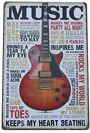 Metallo Metallo Segni Chitarra Musica Parete Arte Vintage Piastre Pittura Casa Arredamento Economico e Durevole