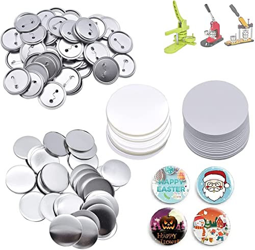 Buttons Selber Machen, 100er Set Buttonrohlinge, DIY Pins Buttons Design EIN Abzeichen, Button-Set mit Pin, für Bastel Handwerk und Handwerk Aktivitäten (58mm / 2.25inch)