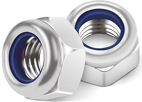 Jeboler Tuercas M6 10 unidades, autoblocantes A2 V2A 304 de acero inoxidable, tuercas de bloqueo DIN 985 con inserciones de nailon para conectar y fijar varios componentes