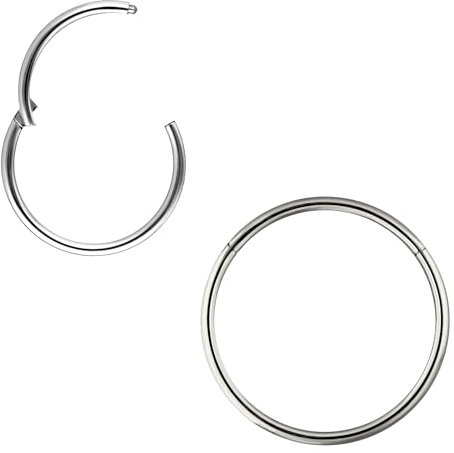 OTHER Piercing Nasenpiercing Septum Ohrpiercing Clicker Ring Titan Lippenring Segmentring Nostril Conch Daith Helix Rook Tragus Lobe Snug Body Piercing Schmuck Piercings Silber 0,8 x 10 mm