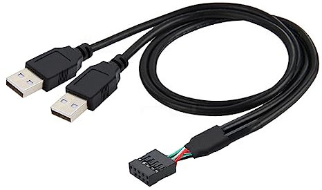 CY Cable Motherboard 9Pin 10Pin Female Housing to Dual USB 2.0 Male Type-A Cable 50cm