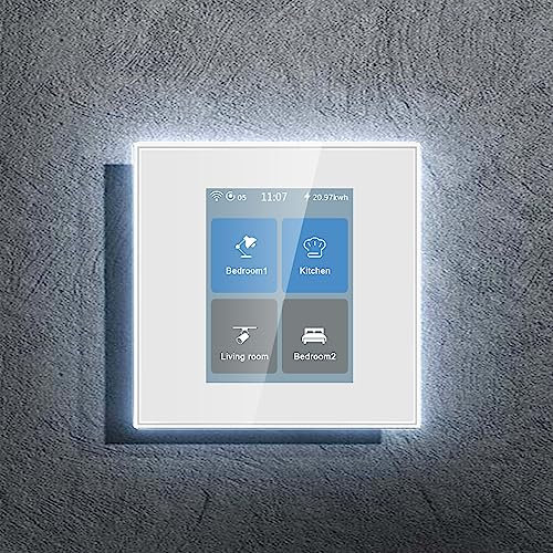 LANBON L8-HS4 LCD 4 Gang Smart Light Switch,Mesh WiFi No Lag & Drop, Touch Screen Smart Switches Neutral Wire Required Working with Smart Living APP Supports Alexa&Google Home