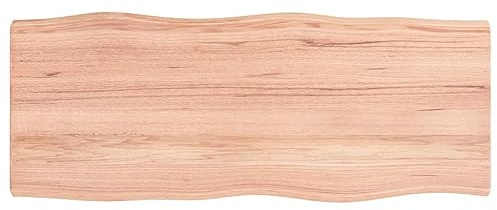 Tidyard Tischplatte Massivholzplatte Eichenplatte Holzplatte Platte Ersatztischplatte 100x40x4 cm Massivholz Eiche Behandelt Baumkante