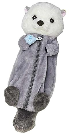 MagiDeal Trousse à Crayons en Forme de Loutre de mer en Peluche, Sac en Forme d'animal en Peluche, Porte-Monnaie, Fournitures Scolaires, nouveauté Douce,