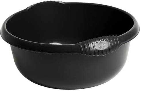 Aurora - High Grade Plastic 28cm Round Washing Up Bowl Kitchen Sink, Basin Mixing & Tidy Organizer with 5L Capacity. - Midnight (Darkish Grey)