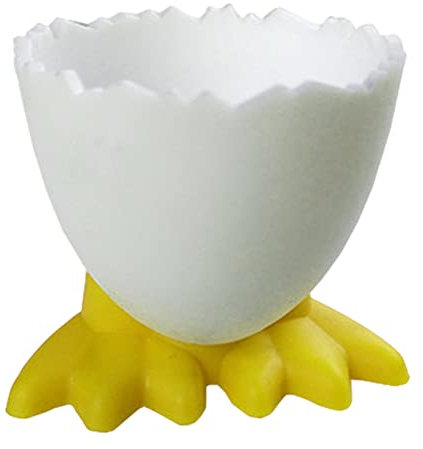 Coquetier Oeuf (Jaune) - Support À Œufs en Pieds De Poulet pour Restaurants Et Enfant | Coquetier Porte-Coquetier Casse Coquille Oeuf Coupe-Coquille pour Cuisine, Pâques