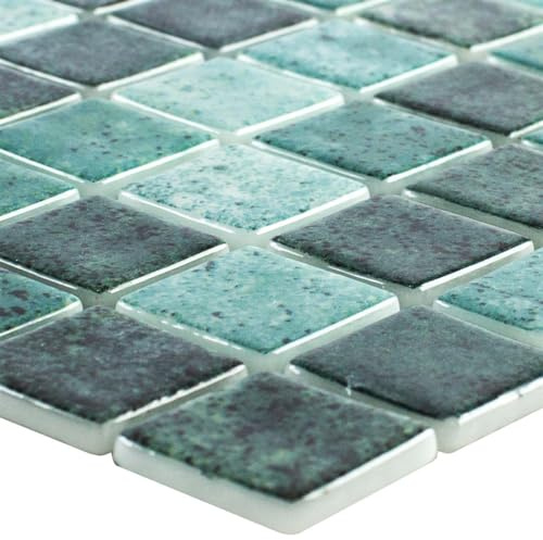 Mosaikfliesen Mosaik Glas Matte Fliesen Becken Schwimmbad Baltic Küche Grün Grau