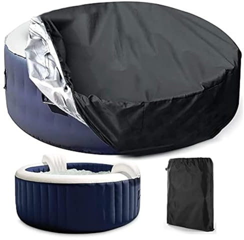 Bache Spa Gonflable, Couverture Spa Ronde, Bache Piscine Hivernage, Bache Hivernage Piscine Hors Sol, Bache Hivernage Piscine, Bache Salon de Jardin, Baches ImperméAbles pour Exterieur 215x70cm Black