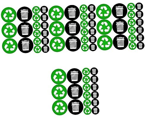 SHINEOFI 4sätze Recycle Sticker Selbstklebende Mülltrennung Aufkleber Für Abfallbehälter Etiketten Für Einfache Müllsortierung Im Innen Und Außenbereich