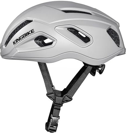 KINGBIKE Aerodynamik fahrradhelm für Damen Herren, volle PC-Gehäusedeckung Ultraleicht und durchlässig (Grau Mattes)