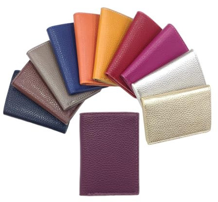 LOLUNA® Porte-Cartes en Cuir, pour Billets, Carte de crédit, Visites et Fidelités pour Femme et Homme - Violet