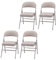 JupiterJX Folding Chairs Set Of 4 Padded Fabric Seat, Heavy Duty Metal Frame Folding Back Rest Chair For Home Office Garden Computer Desk Foldable Chair With Cushioned Pad Seat (Grey, 4 Piece)