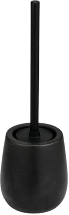 WC-Garnitur Mod. Nerno Schwarz, geschlossener Stand WC-Bürstenhalter aus Keramik und rostfreiem Edelstahl, 10,5 x 39,5 x 10,5 cm, Schwarz