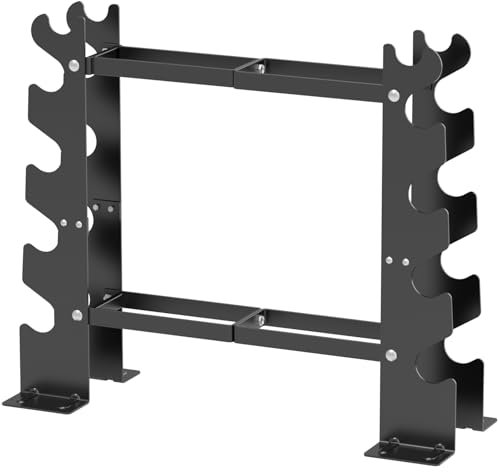 RELIFE REBUILD YOUR LIFE Dumbbell Rack 5+2 Tiers Weights Storage Stand Holder Home Gym Rectangular-frame