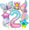 DazzJoy Geburtstagsdeko 2 Jahre Mädchen, Luftballon 2. Geburtstag Mädchen Junge, Schmetterling Ballon 2 Geburtstag Mädchen Deko, Luftballons Geburtstag 2 Jahre Mädchen, Deko Kindergeburtstag 2 Jahre