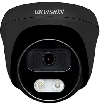 UKVISION 8MP CCTV Camera with AOC Mic High-Resolution Analogue Camera Enhanced Audio & Video Surveillance Night Vision Weatherproof Home & Business Security Easy Installation & Setup (Black)