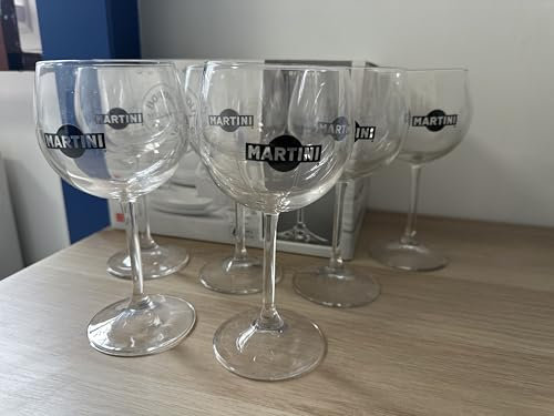 Générique Set 6 bicchieri da cocktail martini decoro nero 40 cl, nove rari