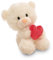 NICI doudou Ours avec cœur 18cm - beige - Peluche douce, adorable pour câliner et jouer, pour enfants et adultes, une excellente idée cadeau - 61558