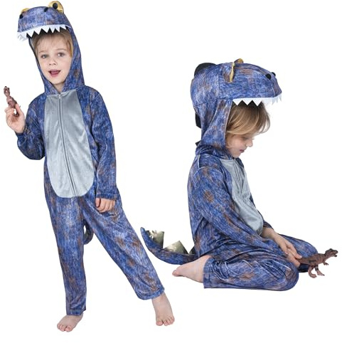 Sincere Party Little Kids Dinosaurierkostüm, T-Rex und Triceratops Kostüm-Kostüm mit Dinosaurierstatuen für tägliche Ankleide, Halloween, themenbezogene Geburtstagsfeier