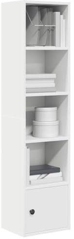 THOYTOUI Bücherregal, Treppenregale Anrichte Regale Schaukästen Verwendbar für Schlafzimmer Wohnbereich Korridor Arbeitszimmer Weiß 31x24x127 cm Holzwerkstoff