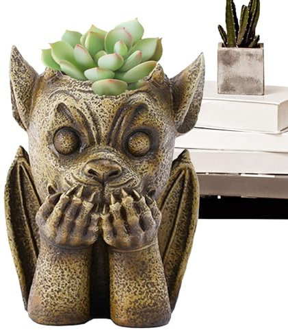 Head Pflanztopf – See No Evil Head Statue Pflanzgefäß | Kreativer Garten Blumentopf Pflanzbehälter für Stift, Bleistift, Sukkulenten, Gras