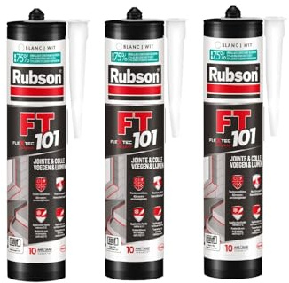 Rubson | Mastic FT 101 Blanc (cartouche de 280 ml) – Mastic polymère pour joints, fissures et collages – Mastic étanche multi-matériaux pour intérieur & extérieur (Lot de 3)