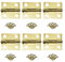 YXIING 6 Pcs Small Hinges for Wood, Small Brass Cabinet Hinges with 24 Screws for Wood Gates Windows Repair Plate