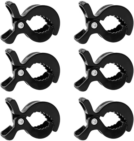 6 Stück Kinderwagen Klammern,Magnetclips Kinderwagen,Klammer,Kinderwagen Clips,Kinderwagen Zubehör,Zur Sicherung von Kinderwagen, Liegestühlen und Rollstühlen (schwarz),75mm*50mm