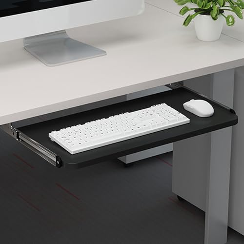 Unikicool Bandeja para Teclado Debajo del Escritorio,Bandeja De Teclado,Soporte Teclado Ordenador,Soporte Teclado Ordenador Bajo Mesa,Bandeja Deslizante para Teclado Y RatóN,Altura Ajustable