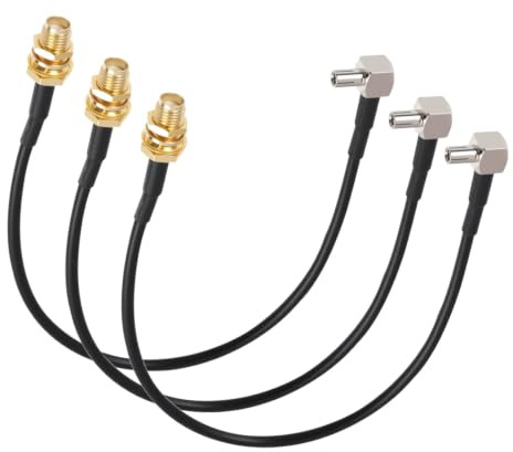 Pevlkawr 3 x TS9 auf SMA Adapterkabel, 20cm RG174 Koaxialkabel mit rechtwinkligem TS9 Stecker auf SMA Buchse für 4G LTE Router wie Netgear, Mobilfunkantenne Verstärkung