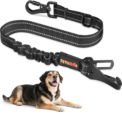 PETCOOZ Ceinture Chien Voiture Réglable 58-92 cm avec Absorption des Chocs