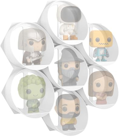 Layerforge Sammelfigurenhalter Show – Wandhalterung/Display für Sammelfiguren (z.B. Funko Pop), Made in Germany, 7er-Set weiß