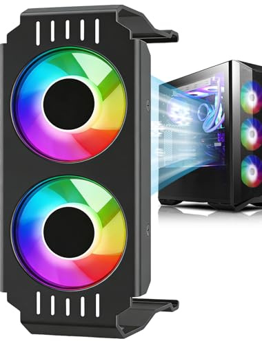ARGB CPU Cooler - Silent Double Fan Cooling, Advanced Air Heatsink Design, Adjustable RGB Light Effects with Speed Control, Indoor PC Cooling Solution, for Game Setup