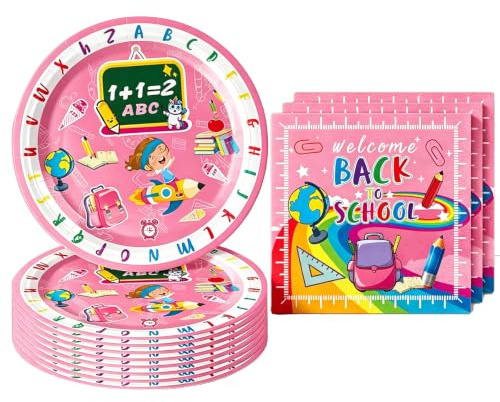 40 Stück Oster Partygeschirr Set, Pappteller Einschulung Servietten, Partyteller Set für 20 Gäste, Oster Thema Partyzubehör, Pappteller und Servietten für Ostergeschenke, Geburtstagsparty