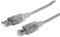 Manhattan 340458 Hi-Speed USB 2.0 Anschlusskabel (Typ A-Stecker auf Typ B-Stecker) 3m klar/silber