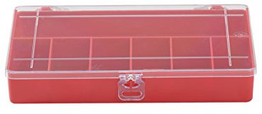 hünersdorff Sortimentskasten: stabile Sortierbox (PS-Mini) mit fester Fachaufteilung (7 Fächer), Sortierkasten-Maße: T120 x B210 x H36 mm, Made in Germany