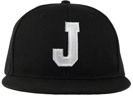4sold ABC Letter Snapback Cap in Black/White with Letters A to Z Schwarz (J)