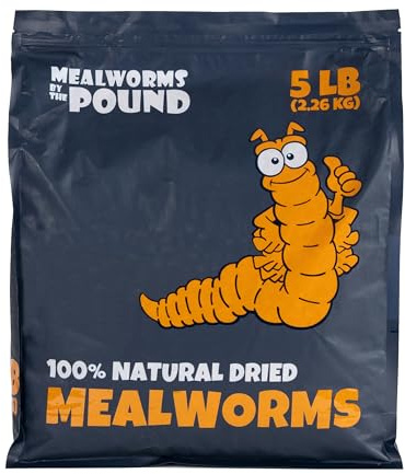 MBTP Bulk Dried Mealworms - Treats for Chickens & Wild Birds (5 Lbs)