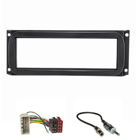 tomzz Audio 2407-006 Radioblende Set kompatibel mit Chrysler Neon PT Cruiser Jeep Wrangler Grand Cherokee mit Radioadapter ISO Antennenadapter DIN