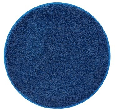 Kleine Wolke Badteppich Relax Atlantikblau 100 cm rund | OEKO-TEX zertifiziert, rutschhemmende Unterseite, für Fußbodenheizung, maschinenwaschbar, 100% Polyacryl