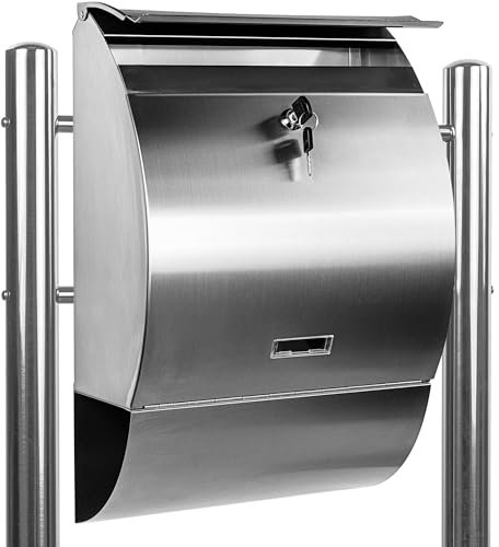 Maxstore STILISTA Standbriefkasten, V2A Edelstahl, Zeitungsfach, Modellwahl, Halbrund