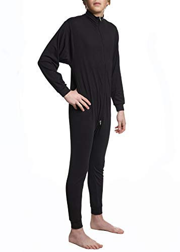 Sherwood Kinder Unterwäsche 1 Teilig mit Zip, Schwarz, 120