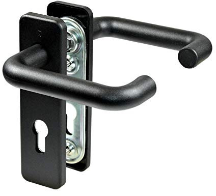 Hoppe FH Tür Beschlag mit beidseitigen Drücker , schwarz nach DIN 18273