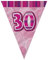 Unique Party 90953 - 9ft Foil Glitz Pink 30th Birthday Bunting Flags