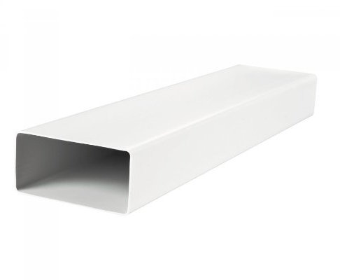 Blauberg UK 204 x 60 mm Flat Channel Plastic Ducting and Fittings for Extractor Fan Ventilation - 1 metre Long Flat Duct