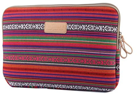 Bohême Housse pour Ordinateur Sac de sacoche Portable Protection pour Laptop Ultrabook Netbook 7 Rouge foncé argent