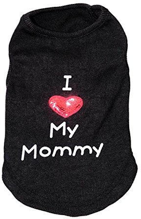 Dog Shirts Slogan Vest I Love My Daddy/Mommy Cute Heart T-Shirt Clothes for Chiuahaha Poodle Teacup Shihtzu Yorkie Bulldog Small Puppy Costume