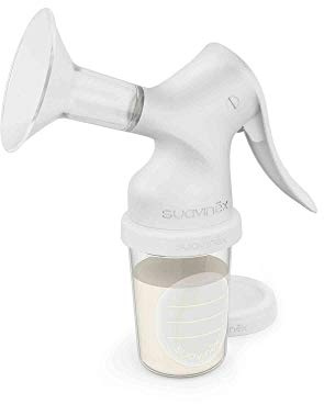 Suavinex - Pack Extractor manual de leche materna. incluye Biberon anticólicos de silicona + 3 Bolsas almacenaje con tapón + Tarro almacenaje. Sacaleches manual