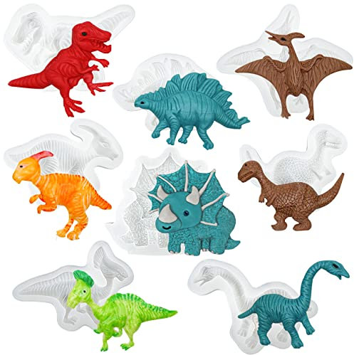 musykrafties Dinosaurier Silikonformen Drachen Backformen Fondant Tortendeko 8er Set