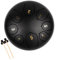 LOMUTY Stahlzungentrommel, 6 Zoll 15 cm Steel Tongue Drum, C-Dur 8 Noten, Handtrommel HandPan Drum mit Drumsticks/Tragetasche(Schwarz)